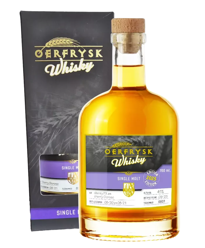Eerste 4-jarige Oerfrysk Whisky 2025 in geschenkdoos